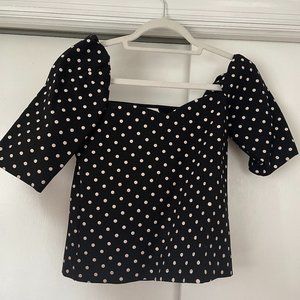 Black White Polka Dot Top